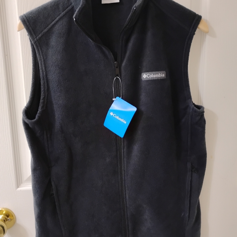Women's Columbia Dark Gray Sleeveless Fleece Vest New With Tag Size Small